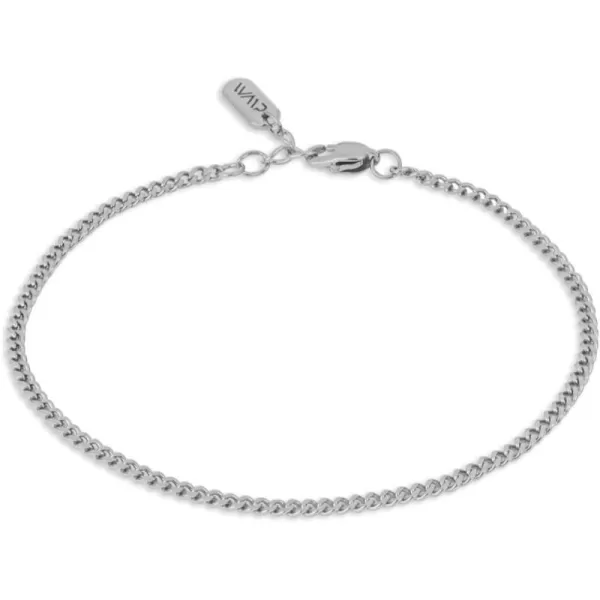 WearMe Pro Womens 2mm Cuban Link Bracelet  Adjustable SizeSilver