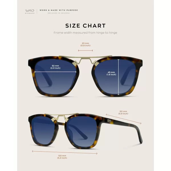 WearMe Pro Polarized Vintage Large Square Womens Sunglasses with Metal DoubleBar BridgeWhiskey Brown Tortoise  Blue Gradient Lens