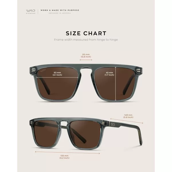 WearMe Pro Bold Geometric Flat Top Key Hole Design Polarized Acetate Sunglasses Frame for MenCrystal Stone Blue  Brown Lens