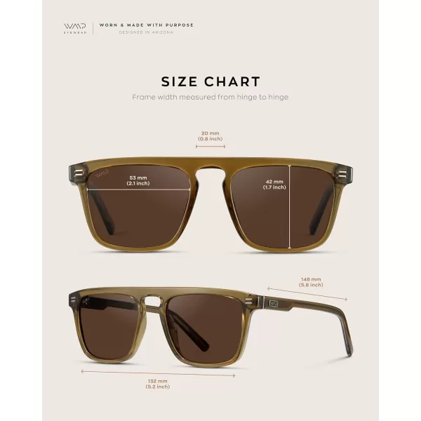 WearMe Pro Bold Geometric Flat Top Key Hole Design Polarized Acetate Sunglasses Frame for MenCrystal Verde Frame  Brown Lens