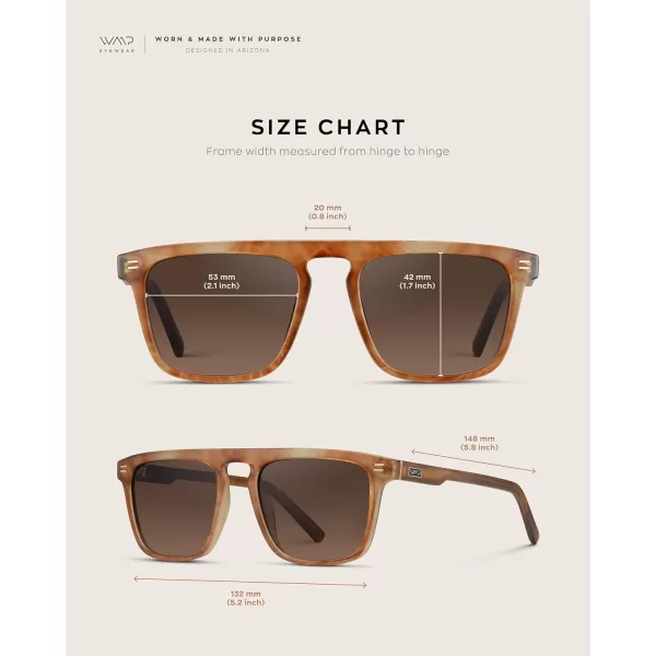WearMe Pro Bold Geometric Flat Top Key Hole Design Polarized Acetate Sunglasses Frame for MenFrosted Brown Frame  Brown Gradient Lens