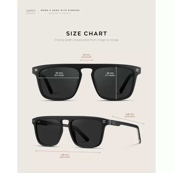 WearMe Pro Bold Geometric Flat Top Key Hole Design Polarized Acetate Sunglasses Frame for MenMatte Black Frame  Black Lens