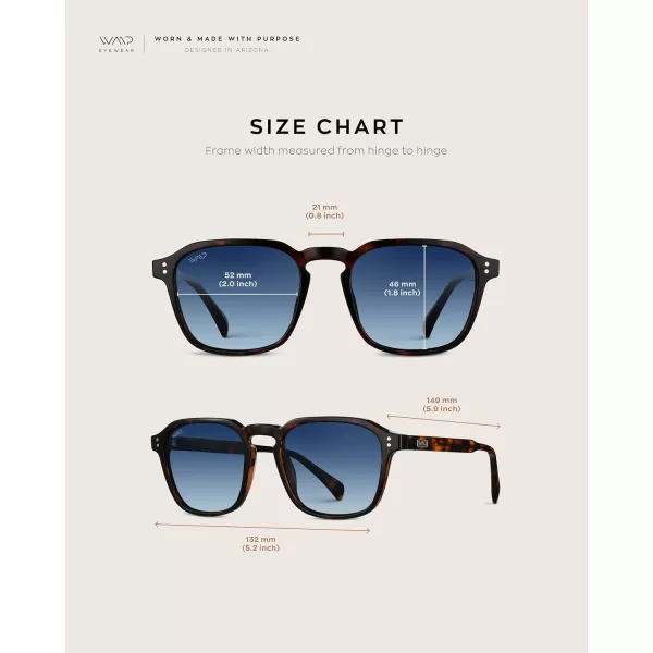 WearMe Pro Mens Large Polarized Square Sunglasses Modern Retro Style with Unique Color CombosBrown Tortoise  Gradient Blue Lens