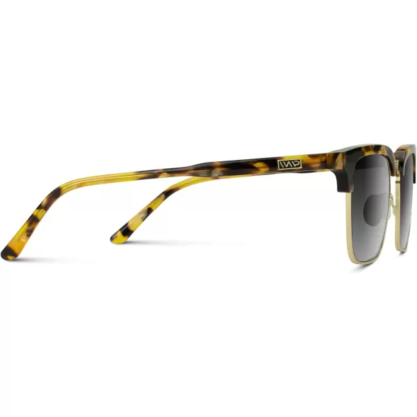 WearMe Pro Modern SemiRimless Rectangular Polarized Trendy SunglassesBlaze Tortoise  Gradient Black Lens