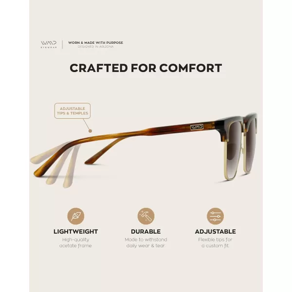 WearMe Pro Modern SemiRimless Rectangular Polarized Trendy SunglassesCrystal Smoke Brown  Brown Lens