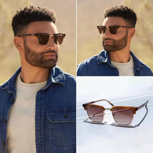 WearMe Pro Modern SemiRimless Rectangular Polarized Trendy SunglassesCrystal Smoke Brown  Brown Lens