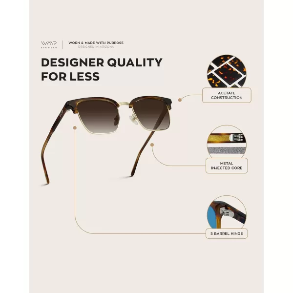 WearMe Pro Modern SemiRimless Rectangular Polarized Trendy SunglassesCrystal Smoke Brown  Brown Lens