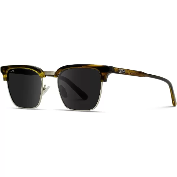 WearMe Pro Modern SemiRimless Rectangular Polarized Trendy SunglassesCrystal Smoke Green  Black Lens