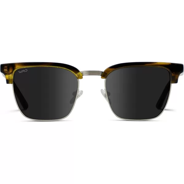 WearMe Pro Modern SemiRimless Rectangular Polarized Trendy SunglassesCrystal Smoke Green  Black Lens