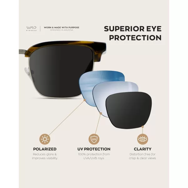 WearMe Pro Modern SemiRimless Rectangular Polarized Trendy SunglassesCrystal Smoke Green  Black Lens