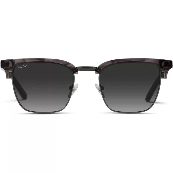 WearMe Pro Modern SemiRimless Rectangular Polarized Trendy SunglassesCrystal Smoky Ash  Black Lens
