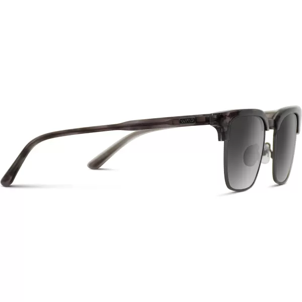 WearMe Pro Modern SemiRimless Rectangular Polarized Trendy SunglassesCrystal Smoky Ash  Black Lens