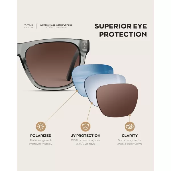 WearMe Pro Polarized Classic Square Mens Sunglasses Stylish Rectangular Frames with Gradient LensesCrystal Grey  Brown Gradient Lens
