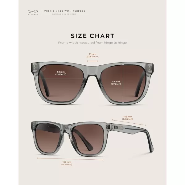 WearMe Pro Polarized Classic Square Mens Sunglasses Stylish Rectangular Frames with Gradient LensesCrystal Grey  Brown Gradient Lens
