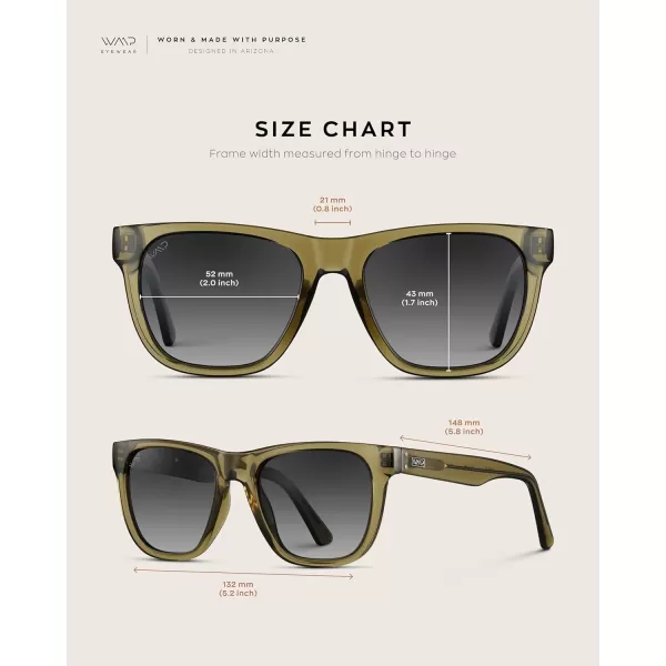 WearMe Pro Polarized Classic Square Mens Sunglasses Stylish Rectangular Frames with Gradient LensesCrystal Khaki Green  Gradient Black Lens