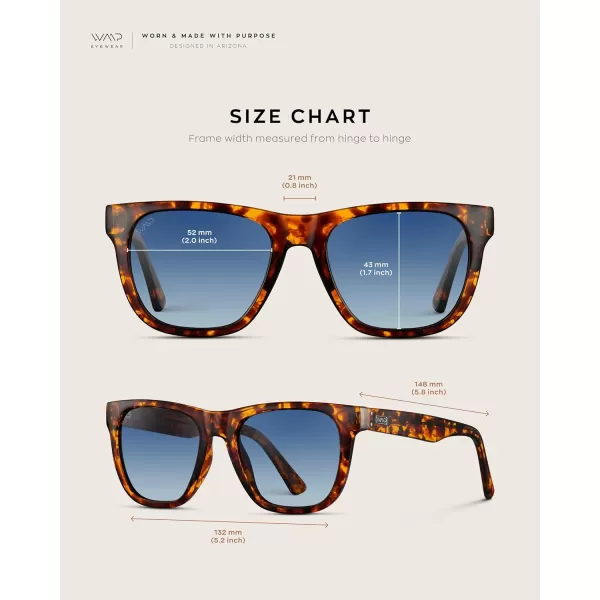 WearMe Pro Polarized Classic Square Mens Sunglasses Stylish Rectangular Frames with Gradient LensesWhiskey Brown Tortoise  Blue Gradient Lens