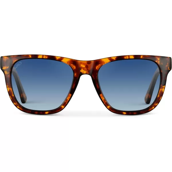 WearMe Pro Polarized Classic Square Mens Sunglasses Stylish Rectangular Frames with Gradient LensesWhiskey Brown Tortoise  Blue Gradient Lens