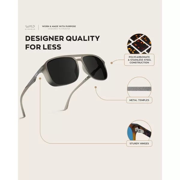 WearMe Pro  Polarized Modern Square Aviator Sunglasses for MenSand Dust  Black Lens