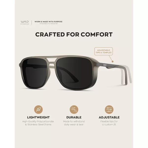 WearMe Pro  Polarized Modern Square Aviator Sunglasses for MenSand Dust  Black Lens