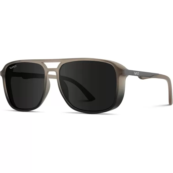 WearMe Pro  Polarized Modern Square Aviator Sunglasses for MenSand Dust  Black Lens