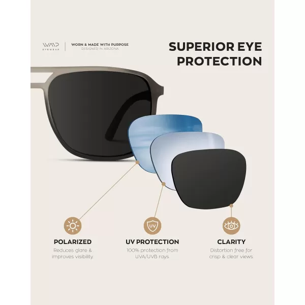 WearMe Pro  Polarized Modern Square Aviator Sunglasses for MenSand Dust  Black Lens