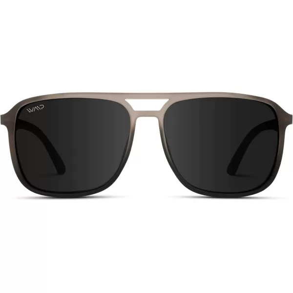 WearMe Pro  Polarized Modern Square Aviator Sunglasses for MenSand Dust  Black Lens