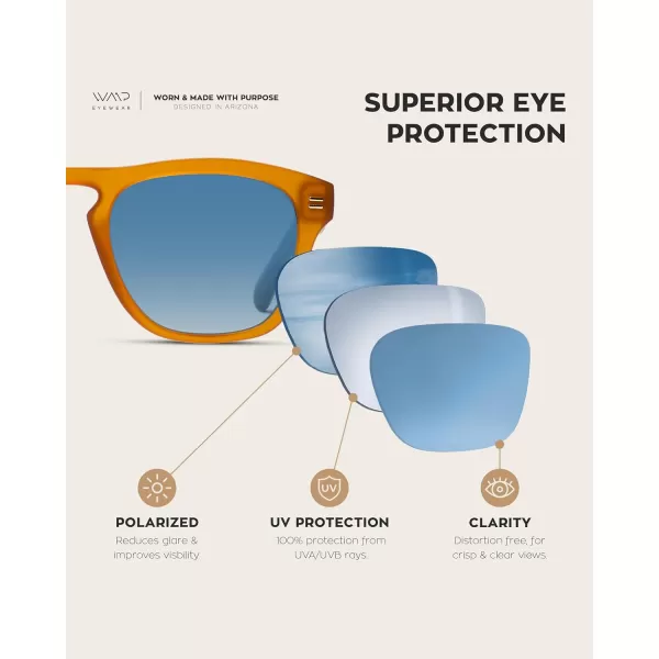 WearMe Pro Polarized Retro Large Rectangular Mens SunglassesCrystal Caramel Frame  Gradient Blue Lens
