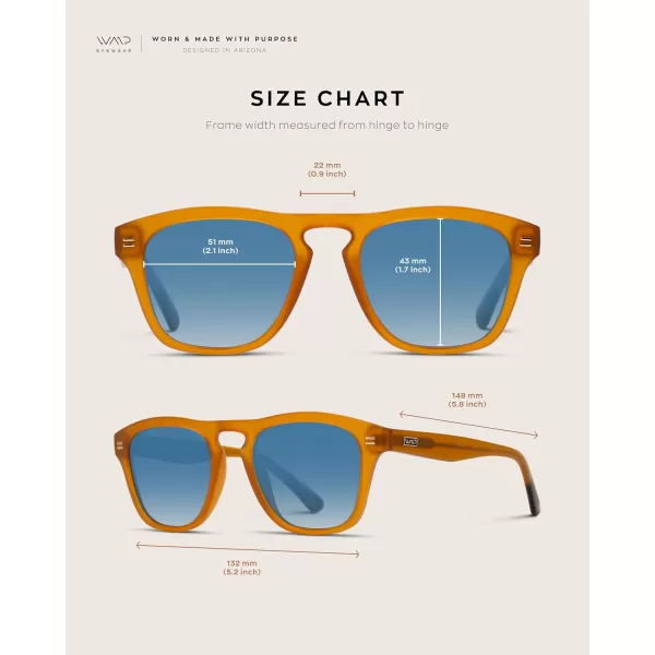 WearMe Pro Polarized Retro Large Rectangular Mens SunglassesCrystal Caramel Frame  Gradient Blue Lens