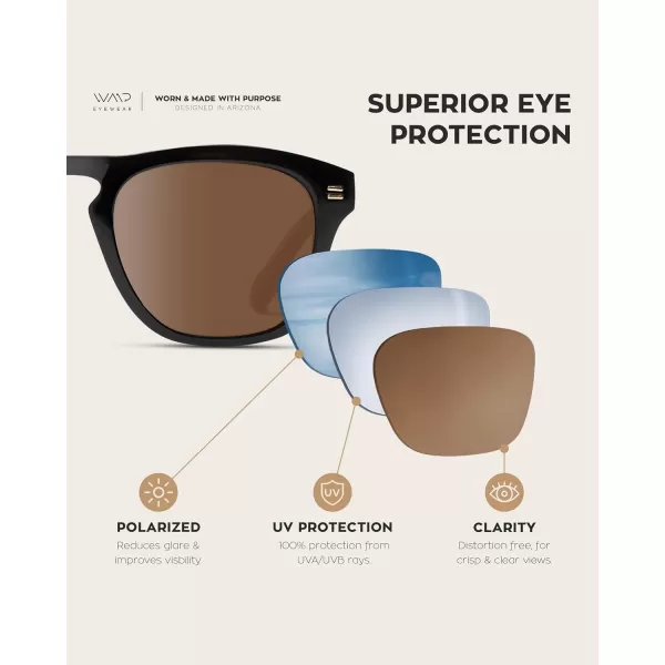 WearMe Pro Polarized Retro Large Rectangular Mens SunglassesGlossy Black Frame  Brown Lens