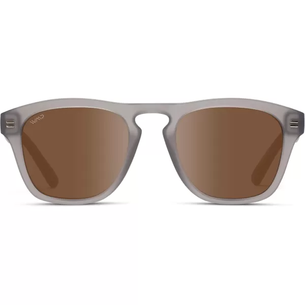 WearMe Pro Polarized Retro Large Rectangular Mens SunglassesGrey Moon Frame  Brown Lens