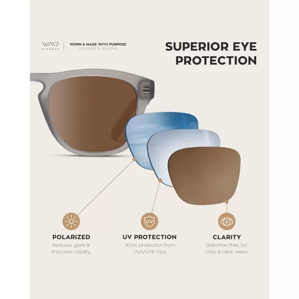 WearMe Pro Polarized Retro Large Rectangular Mens SunglassesGrey Moon Frame  Brown Lens