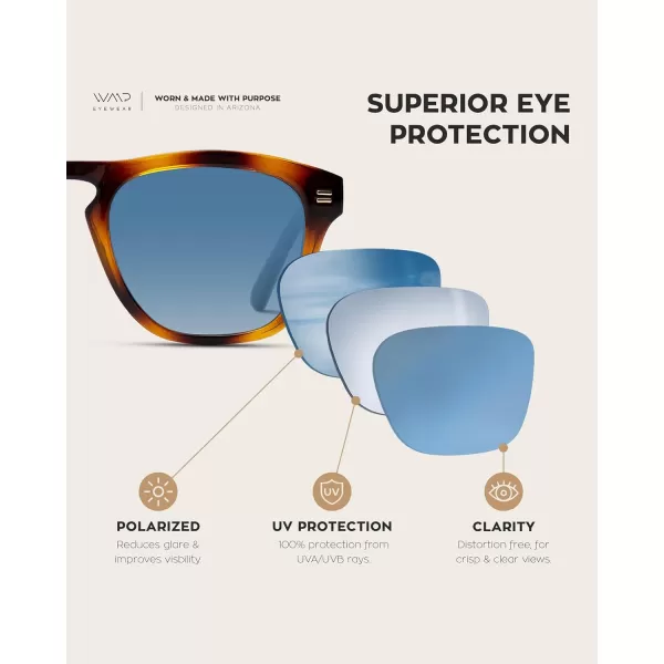 WearMe Pro Polarized Retro Large Rectangular Mens SunglassesTortoise Brown Frame  Gradient Blue Lens