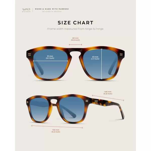 WearMe Pro Polarized Retro Large Rectangular Mens SunglassesTortoise Brown Frame  Gradient Blue Lens