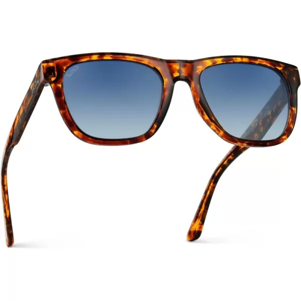 WearMe Pro Polarized Classic Square Mens Sunglasses Stylish Rectangular Frames with Gradient LensesWhiskey Brown Tortoise  Blue Gradient Lens