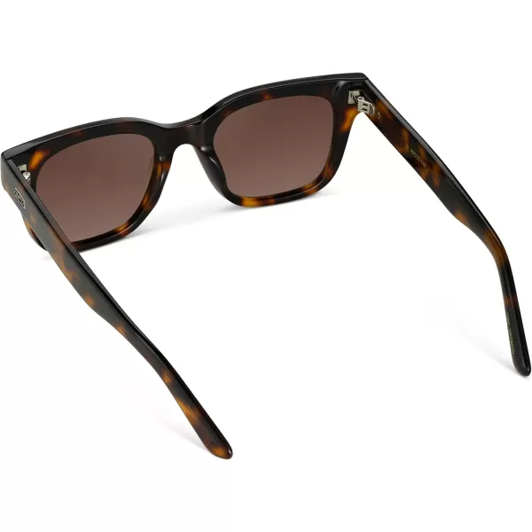 imageWMP Eyewear  Mens Classic Square Sunglasses Lightweight Acetate Frame with Polarized Lenses 100 UV ProtectionBrown Tortoise  Gradient Brown Lens