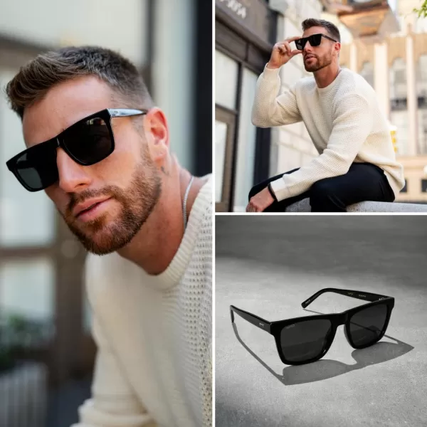 imageWMP Eyewear  Modern Square Sunglasses for Men Lightweight Acetate Polarized Lenses 100 UVAUVB Protection