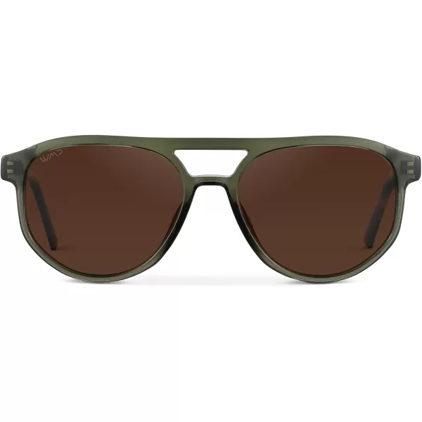 imageWMP Eyewear  Unisex Polarized Aviator Sunglasses Modern Double Bridge AntiReflective Lenses Lightweight Acetate Frame