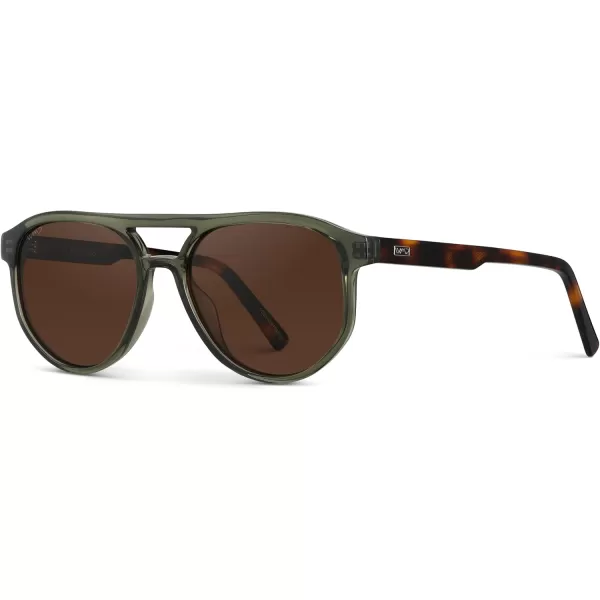 imageWMP Eyewear  Unisex Polarized Aviator Sunglasses Modern Double Bridge AntiReflective Lenses Lightweight Acetate Frame