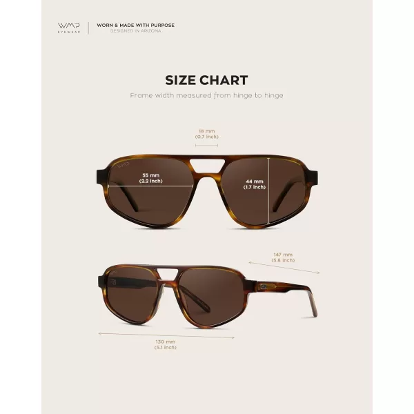 imageWMP Eyewear  Womens Retro Double Bridge Aviator Sunglasses with Polarized Lenses Lightweight Frame ampamp Full UV ProtectionGolden Brown Grain  Brown Lens