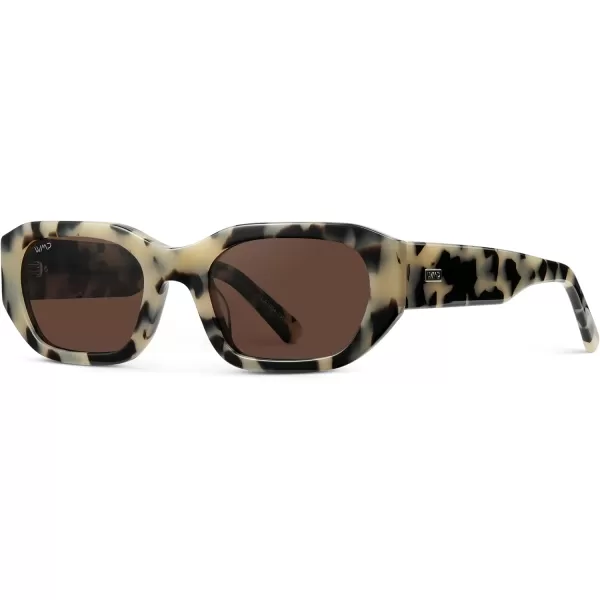 imageWearMe Pro WMP Eyewear  Womens Chunky Narrow Rectangular Sunglasses  Polarized Lightweight Acetate 100 UV ProtectionBeige Tort  Amber Lens