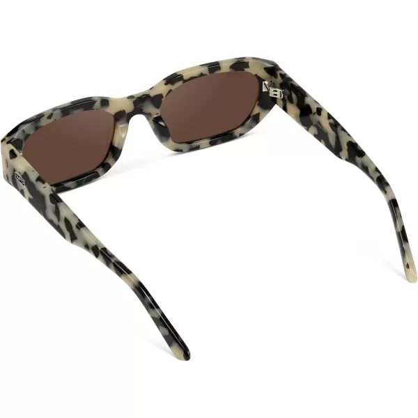 imageWearMe Pro WMP Eyewear  Womens Chunky Narrow Rectangular Sunglasses  Polarized Lightweight Acetate 100 UV ProtectionBeige Tort  Amber Lens