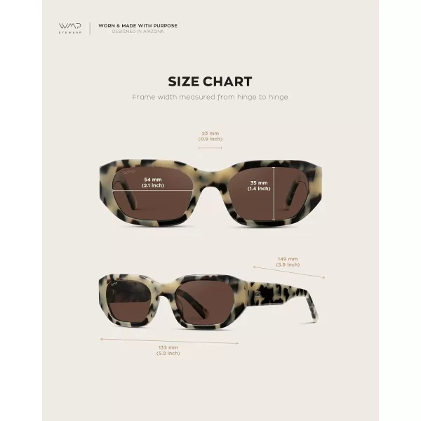 imageWearMe Pro WMP Eyewear  Womens Chunky Narrow Rectangular Sunglasses  Polarized Lightweight Acetate 100 UV ProtectionBeige Tort  Amber Lens