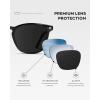 imageWMP Eyewear  Mens Polarized Modern Rounded Square SunglassesBlack Frame  Black Lens