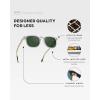 imageWMP Eyewear  Mens Polarized Modern Rounded Square SunglassesClear  Smoke Green Lens