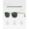imageWMP Eyewear  Mens Polarized Modern Rounded Square SunglassesClear  Smoke Green Lens