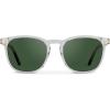 imageWMP Eyewear  Mens Polarized Modern Rounded Square SunglassesClear  Smoke Green Lens