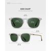 imageWMP Eyewear  Mens Polarized Modern Rounded Square SunglassesClear  Smoke Green Lens