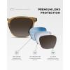 imageWMP Eyewear  Mens Polarized Modern Rounded Square SunglassesCrystal Brown Frame  Brown Gradient Lens