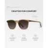 imageWMP Eyewear  Mens Polarized Modern Rounded Square SunglassesCrystal Brown Frame  Brown Gradient Lens