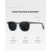imageWMP Eyewear  Mens Polarized Modern Rounded Square SunglassesCrystal Cadet Grey Frame  Black Lens